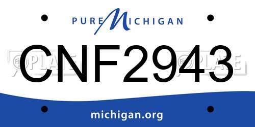 CNF2943 Michigan License Plate