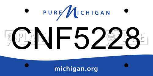 CNF5228 Michigan License Plate