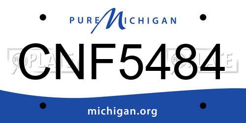 CNF5484 Michigan License Plate