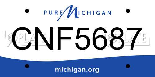 CNF5687 Michigan License Plate