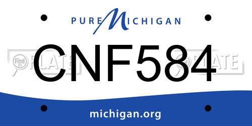CNF584 Michigan License Plate