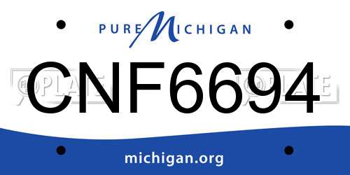 CNF6694 Michigan License Plate