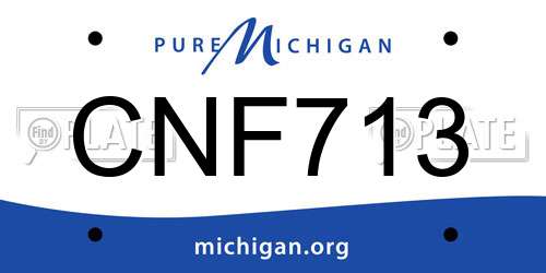 CNF713 Michigan License Plate
