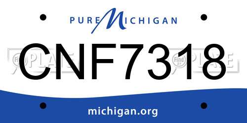 CNF7318 Michigan License Plate
