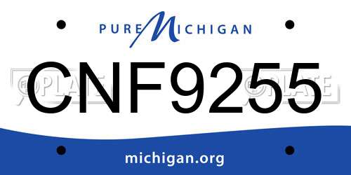 CNF9255 Michigan License Plate
