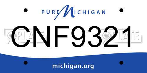 CNF9321 Michigan License Plate