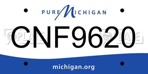 CNF9620 Michigan License Plate