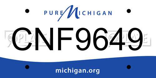 CNF9649 Michigan License Plate