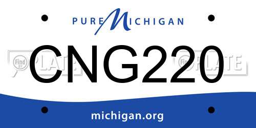 CNG220 Michigan License Plate