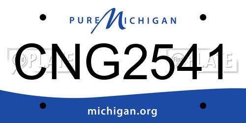 CNG2541 Michigan License Plate