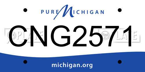 CNG2571 Michigan License Plate
