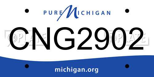 CNG2902 Michigan License Plate