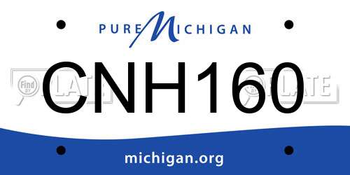 CNH160 Michigan License Plate