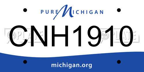 CNH1910 Michigan License Plate