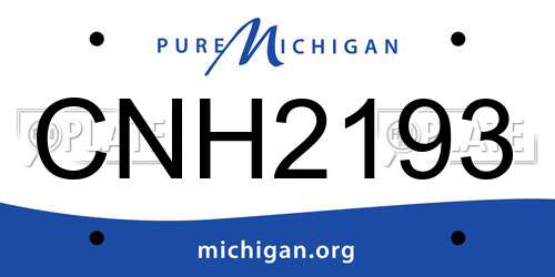 CNH2193 Michigan License Plate