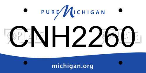 CNH2260 Michigan License Plate