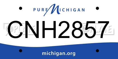 CNH2857 Michigan License Plate