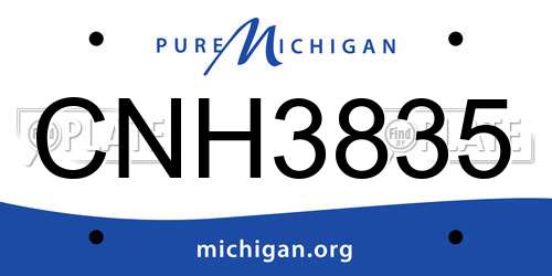 CNH3835 Michigan License Plate