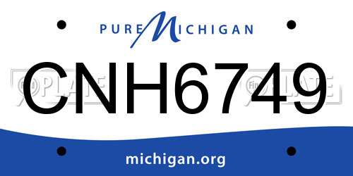 CNH6749 Michigan License Plate