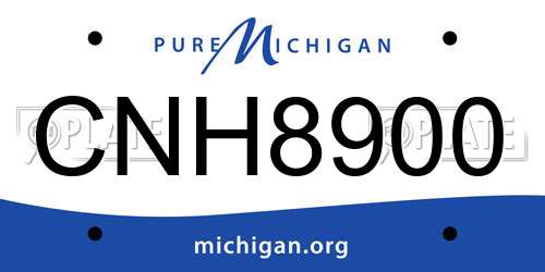CNH8900 Michigan License Plate
