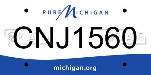 CNJ1560 Michigan License Plate