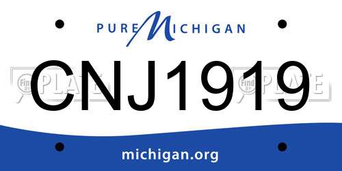 CNJ1919 Michigan License Plate