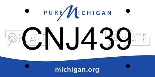 CNJ439 Michigan License Plate