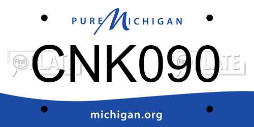 CNK090 Michigan License Plate