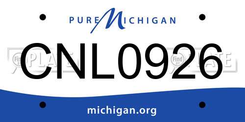 CNL0926 Michigan License Plate