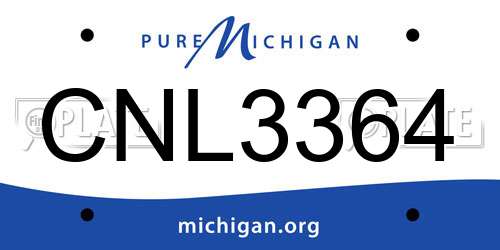 CNL3364 Michigan License Plate