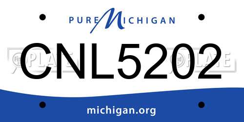 CNL5202 Michigan License Plate