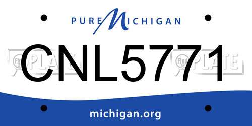 CNL5771 Michigan License Plate