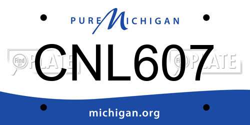 CNL607 Michigan License Plate