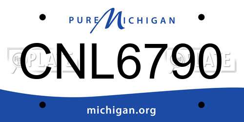 CNL6790 Michigan License Plate
