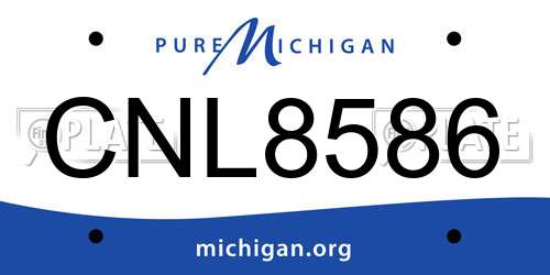 CNL8586 Michigan License Plate
