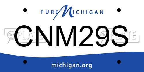 CNM29S Michigan License Plate