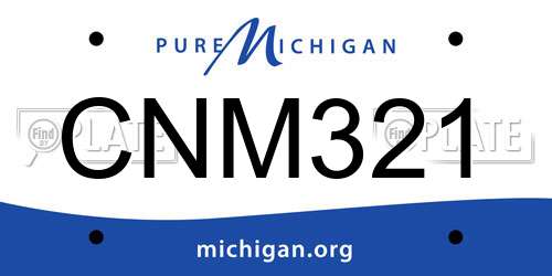 CNM321 Michigan License Plate