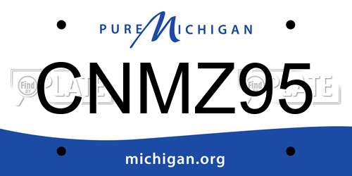 CNMZ95 Michigan License Plate