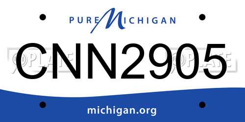 CNN2905 Michigan License Plate