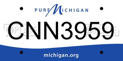 CNN3959 Michigan License Plate