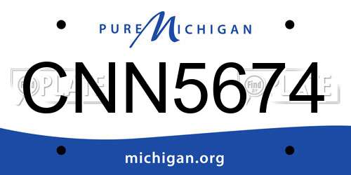 CNN5674 Michigan License Plate