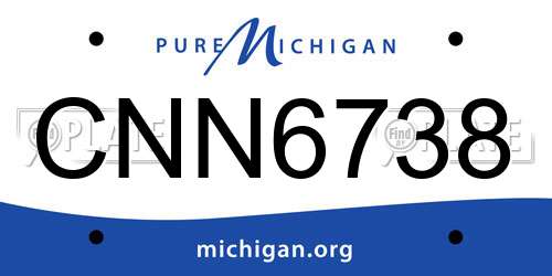 CNN6738 Michigan License Plate