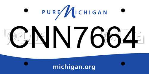 CNN7664 Michigan License Plate
