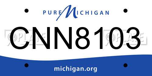 CNN8103 Michigan License Plate