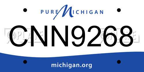 CNN9268 Michigan License Plate