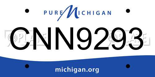 CNN9293 Michigan License Plate