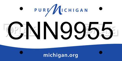 CNN9955 Michigan License Plate