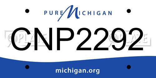 CNP2292 Michigan License Plate