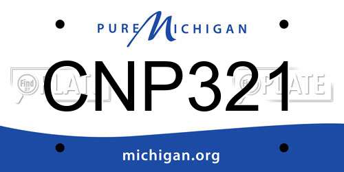CNP321 Michigan License Plate
