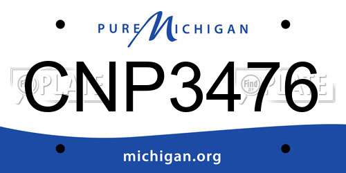 CNP3476 Michigan License Plate
